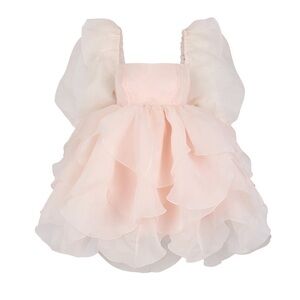 selkie peach skin rose petal puff dress